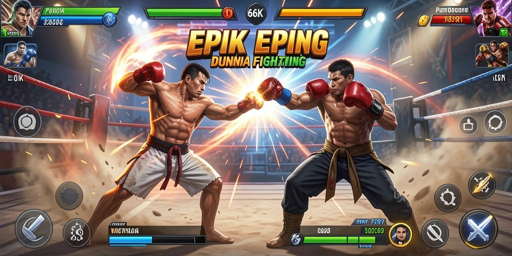Screenshot gameplay seru dari pertarungan 66K.