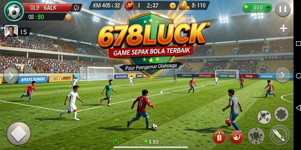 Screenshot dari gameplay 678LUCK dengan aksi sepak bola yang menarik.