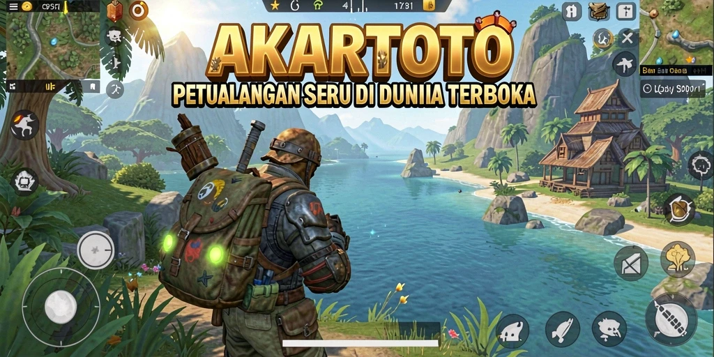 Screenshot gameplay AKARTOTO menampilkan petualangan tanpa batas.