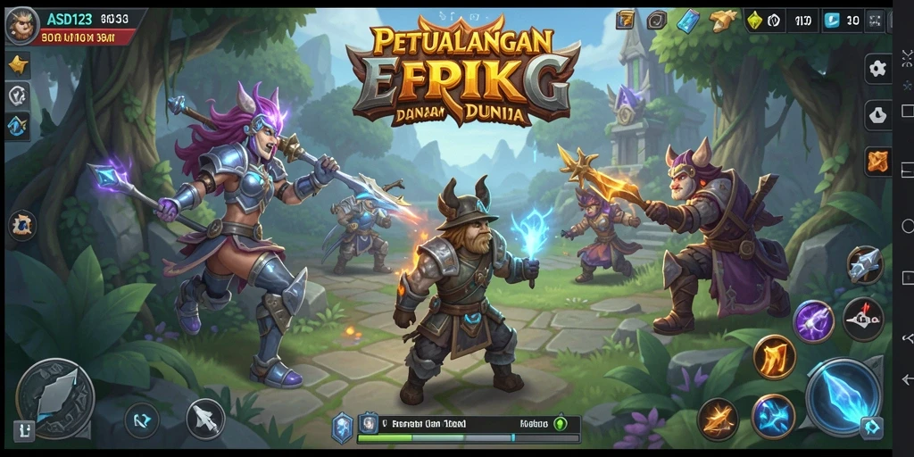 Gameplay RPG seru dengan petualangan dan pertarungan intens.