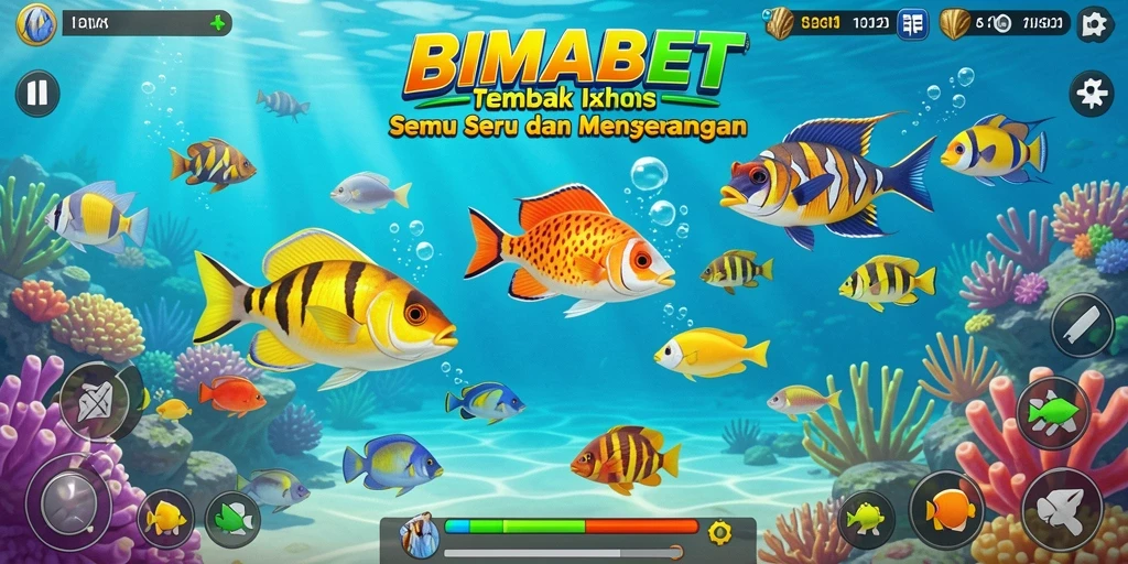 Tampilan gameplay seru di BIMABET dengan aksi menembak ikan.