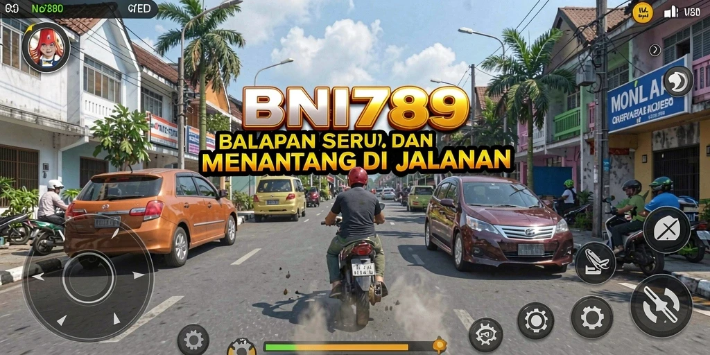 Tampilan gameplay BNI789 yang seru dan menantang di trek balap.