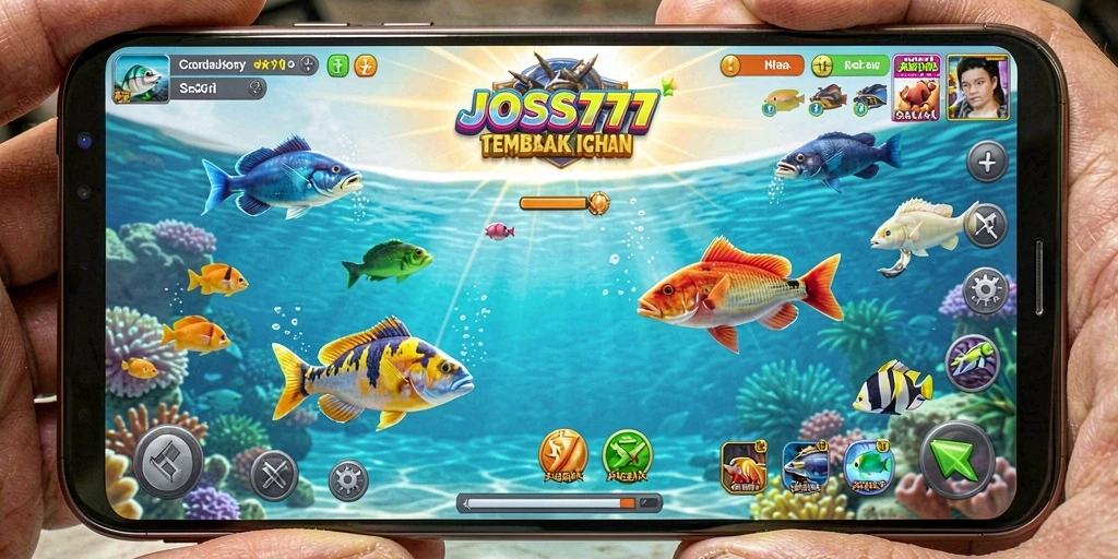 Tampilan menarik dari gameplay JOSS777 yang menembak ikan.