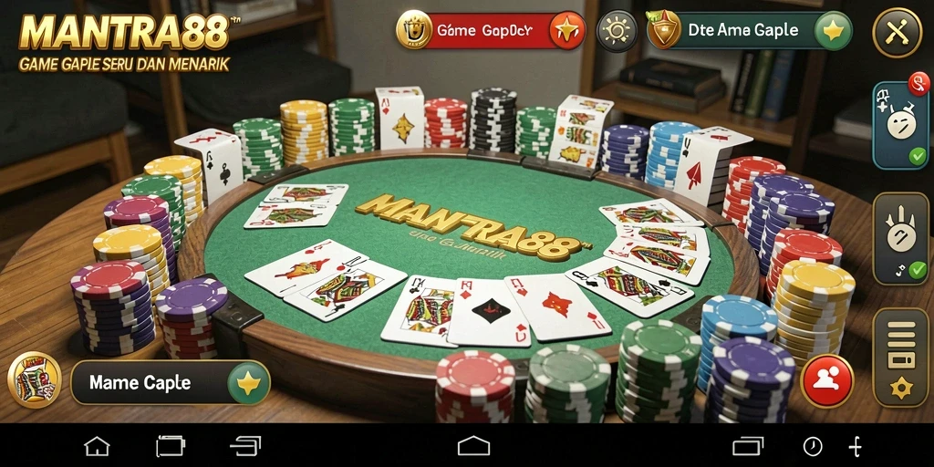 Screenshot gameplay seru dari MANTRA88 yang menampilkan momen permainan Gaple.