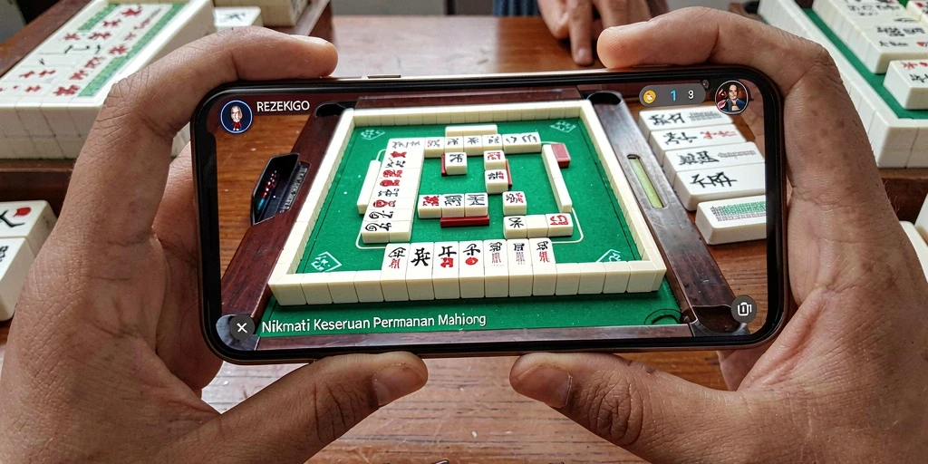 Tampilan gameplay REZEKIGO yang seru dalam permainan Mahjong.