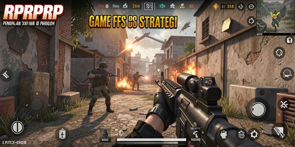 Screenshot menampilkan aksi seru dalam permainan FPS RPRPRP.