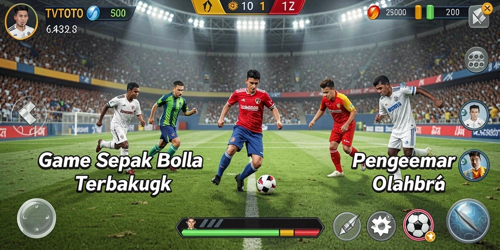 Tampilan gameplay TVTOTO yang menampilkan aksi seru di lapangan.